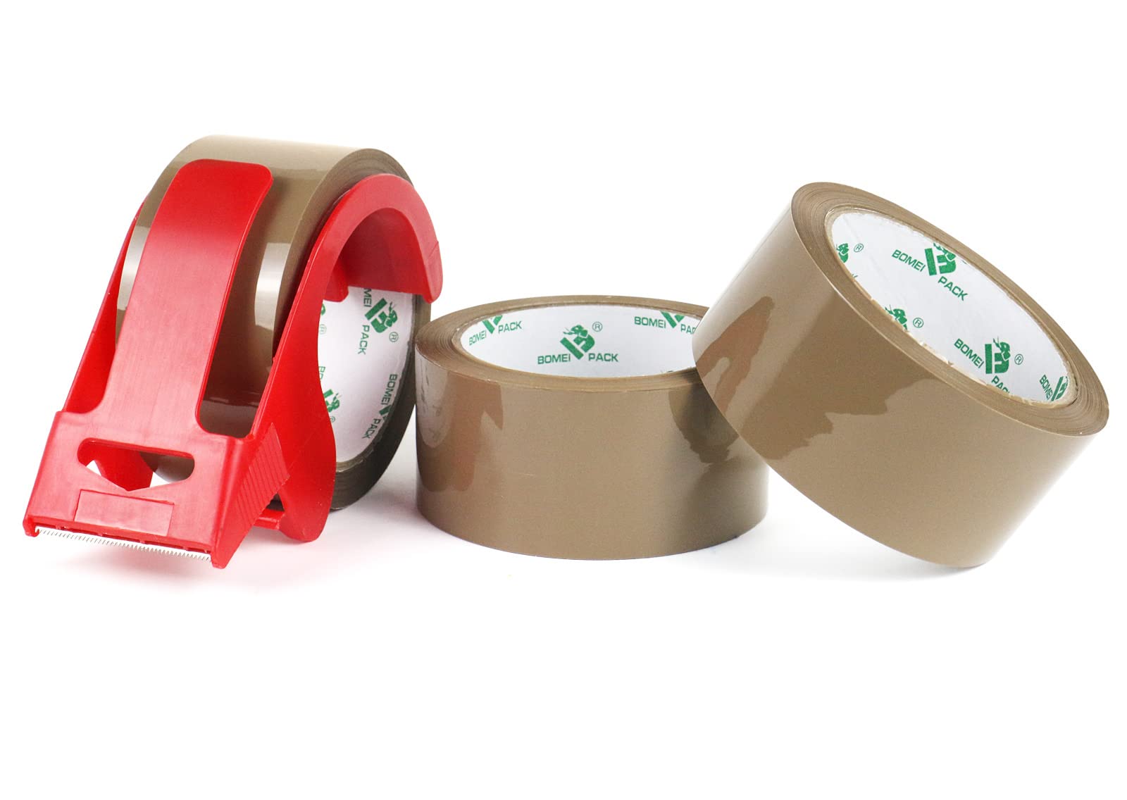 BOMEI PACK 3 Rolls Quiet Brown Secure Box Tape No Noise Silent Packing Tape Sticky for Heavy Duty Moving Shipping Boxes Sealing Wrapping 60 mic x 48 mm x 66 m noiseless box tape