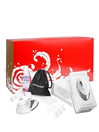 Womanizer Geschenkset: Womanizer Pro W500 chrome/weiß + Gleitgel + 5 Ersatzköpfe