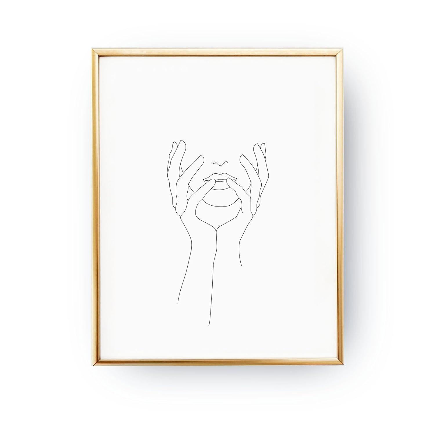 Amazoncom Covered Face Print Single Line Minimalist Face