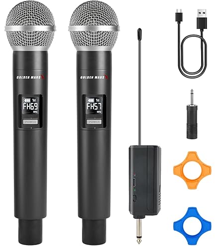 Amazon.com: GOLDEN MARS Wireless Microphones - Upgraded 2.4GHz
