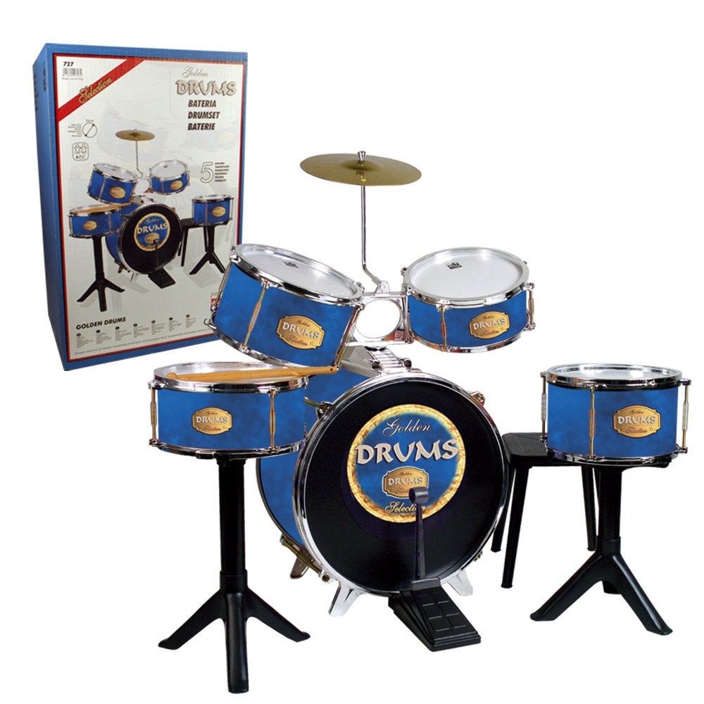 Reig 727 Golden Drums Set Batteria Blu Amazon Giochi e giocattoli