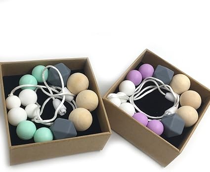 Amazon Kissteether 2pcs Diyベビー食品グレードシリコーンおしゃぶりのネックレスデンタルケアベークライトビーズガッタパーチャ 安全な天然有機赤ちゃんのおもちゃ 赤ちゃんのネックレス歯磨き粉 Color 22 歯がため ベビー マタニティ 通販