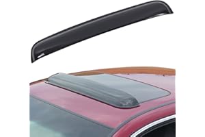 DEAL AUTO ELECTRIC PARTS 38" Wide Universal Sun Roof Visor Wind Deflector, Dark Smoke Tint Tape-On Type Moon Roof Visor Windf