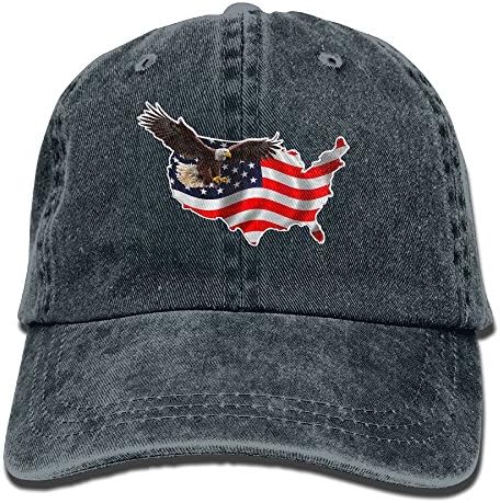 XTMZ Unisex American Eagl Flag Cotton Denim Baseball Cap Hip-Hop Style Sport Hat
