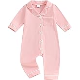 Baby Girl Boy Pajamas Romper Button-Up One-Piece Pajamas Onesie Footie Red Christmas Pjs Newborn Hospital Clothes