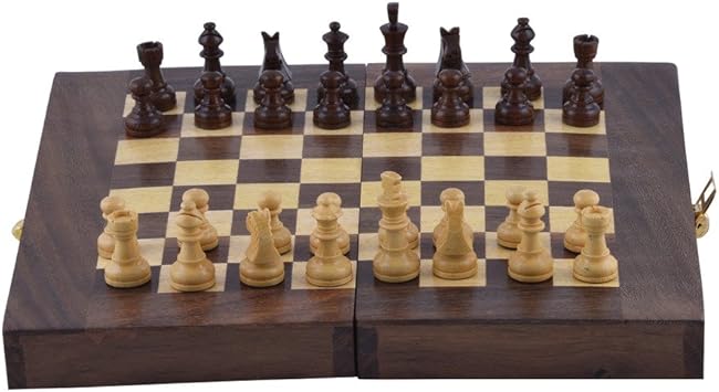 StyleMyWay Premium Wooden Handcrafted Folding Chess Set with Magnetic Pieces, 8X8 Inches | Traveling Chess