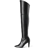 DREAM PAIRS Women's Thigh High Boots Over The Knee Heels Long Sexy Pointed Toe Boots
