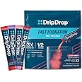 DripDrop Hydration Packets - Juicy Variety Pack - Single Serve Electrolytes Powder Drink Mix - Grape, Fruit Punch, Strawberry Lemonade, Cherry - Non-GMO, Gluten Free, Vegan - 32 Sticks