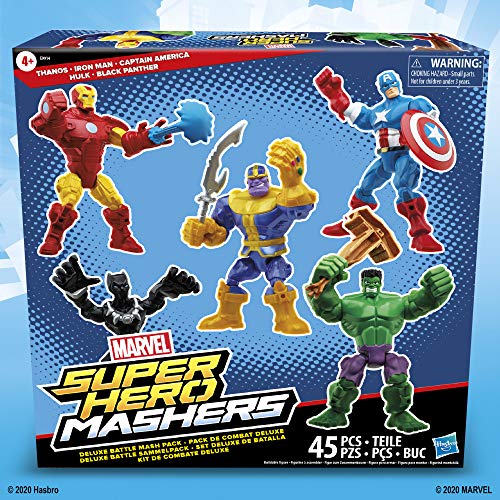 Hasbro Marvel Super Hero Mashers Deluxe Battle Sammelpack, 40 Steckteile und 5 Accessoires, um 5 Figuren zu erschaffen… – Bild 8