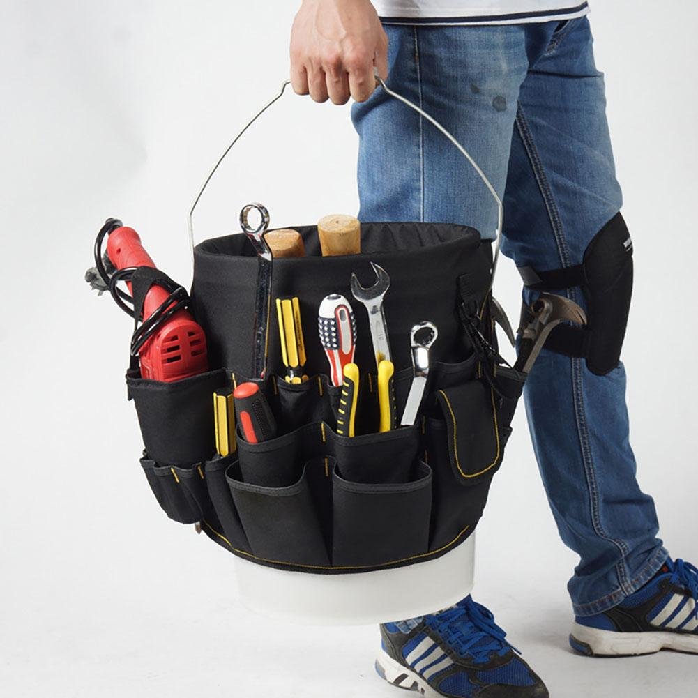 Sue Supply Heavy Duty Bucket Organizer with 56 Pockets, 5 Tool Loops