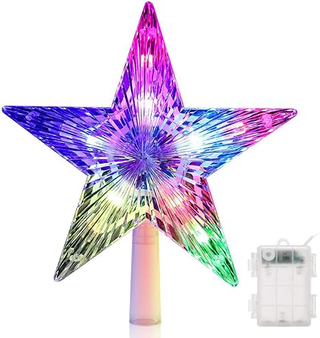 Crazyfire Etoile De Noel Led Pour Sapin 95 Pouces à Cinq Branches Etoile Sapin Multi Mode De Changement Pour Cime Des Arbres Lampe De Décoration