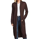 GRACE KARIN Essential Solid Open Front Maxi Long Knitted Cardigan Sweater for Women