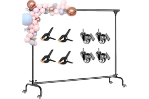 MSMK Backdrop Stand, 10x7 FT Backdrop Stand for Parties with Wheels, Moveable and Adjustable Photo Banner Stand Background Stand for Wedding, Parties, Events Decoration