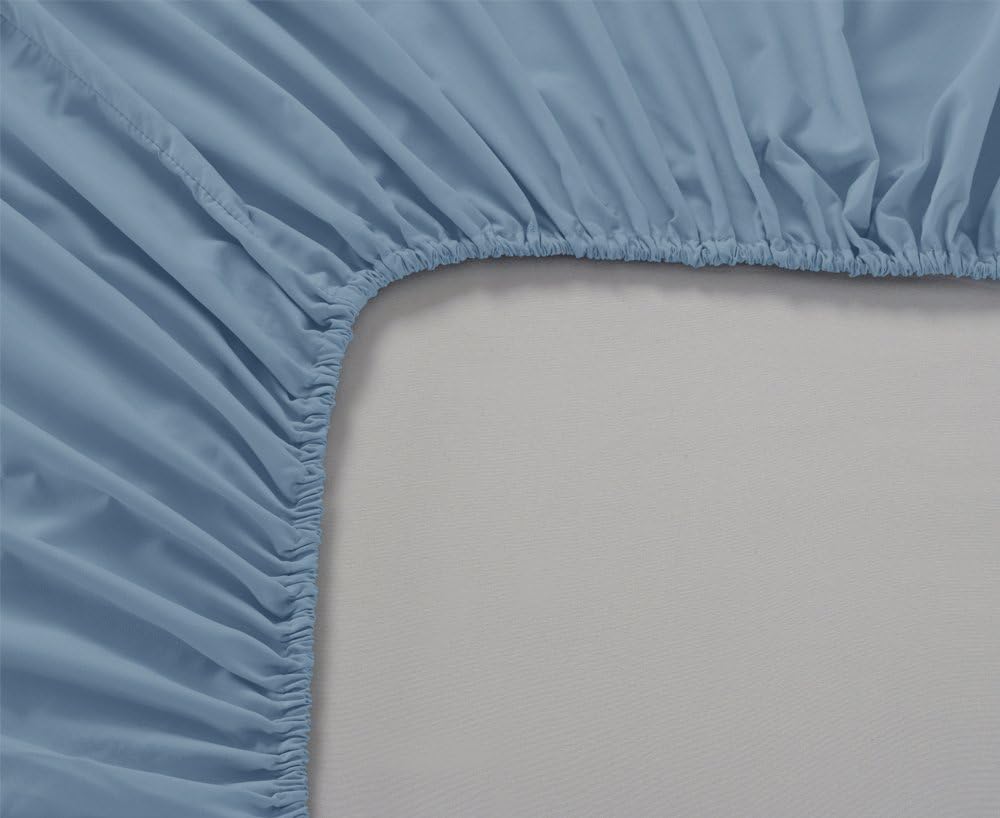 Mellanni Fitted Sheet Queen Blue-Hydrangea - Brushed Microfiber 1800 Bedding - Wrinkle, Fade, Stain Resistant - Deep Pocket - 1 Single Fitted Sheet Only (Queen, Blue Hydrangea): Home & Kitchen