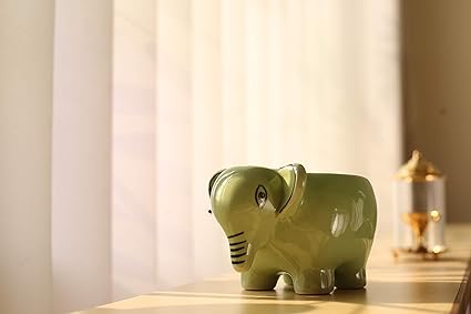 Adhyyan Craftsmanship Elephant Planter Green (Without Plant)
