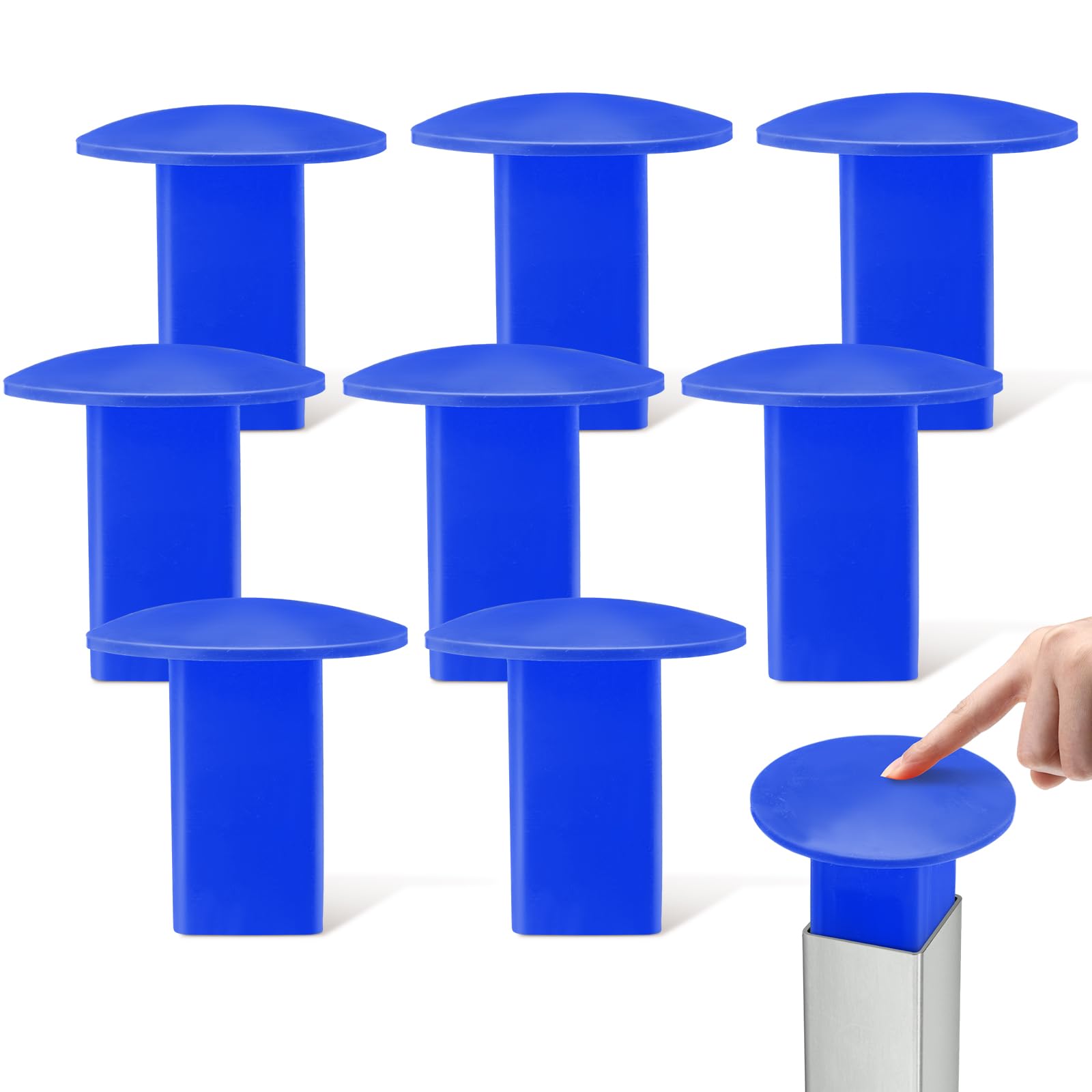 Photo 1 of Pangda 8 Pcs Baseball Base Plugs for Baseball Field Rubber Ground Receptacle Plugs for Softball Anchor (Blue)