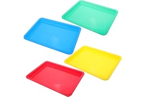 VILLCASE Lot de 4 plateaux empilables en plastique pour activités et tri des perles avec surface lisse