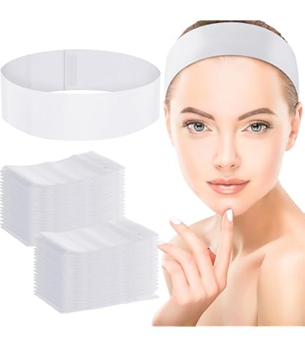 Amazon.com : WILLBOND 50 Pieces Disposable Headbands Soft  display picture 3