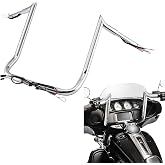 Mofun 14" Ape Hanger Pre-wired Handlebars Fit for Harley Touring 2014-2023 | Fit for Street Glide Electra Tri Glide Ultra Limited with Batwing Fairing 2014-2023, 1 1/4" Fat Handlebar Chrome