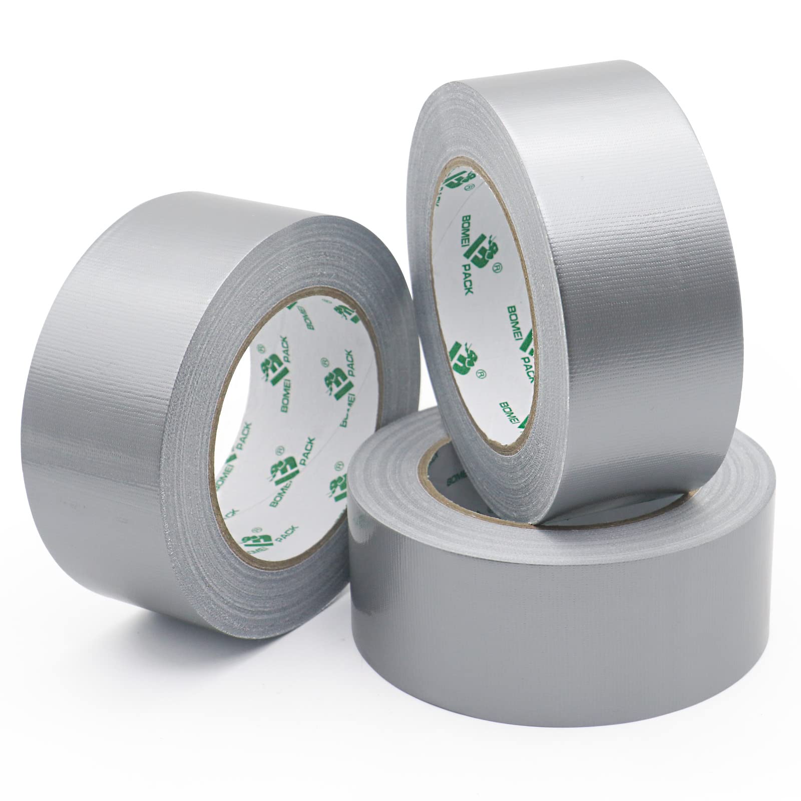 BOMEI PACK Reinforced Duct Repair Tape,Gaffer Tape,3 Rolls 48mm x 32m Silver Waterproof Premium Sticky Heavy Duty Tape for Repairing,Sealing,Bundling,Office Home Strapping