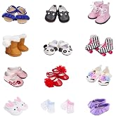 Etistta 6 Pairs of Doll Shoes 2 Pairs of Socks Fits for 18 inch Doll Shoes American Dolls Accessories
