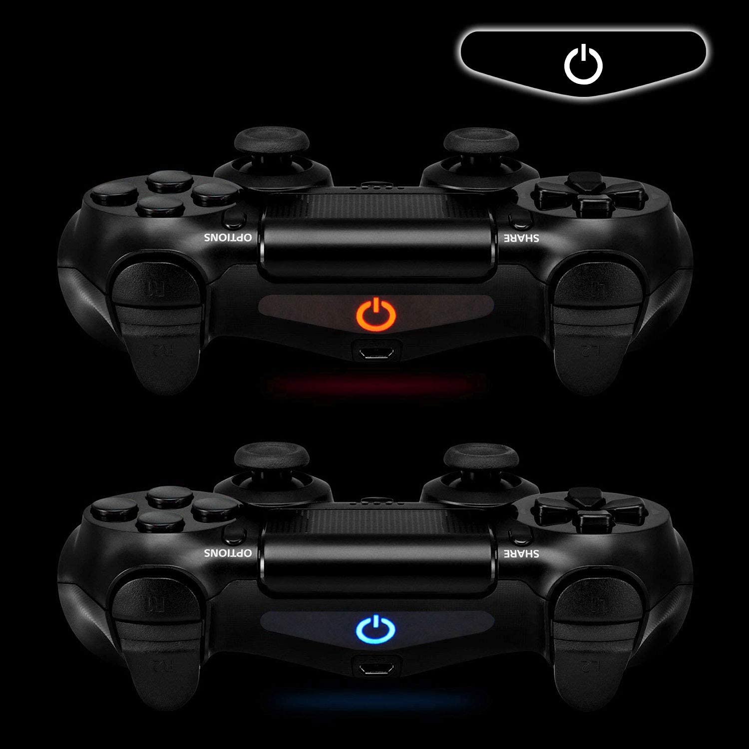 eXtremeRate 30 Pcs/Set Color Artwork Pattern Signs Led Lightbar Cover Light Bar Decals Stickers Flim for ps4 for ps4 Slim/Pro Controller Skins
