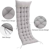 DKIEI Thicken Sun Lounge Cushion 160x50x8cm Grey Anti-slip Straps Patio view 3