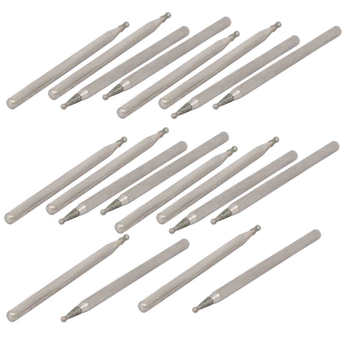 Sourcingmap 2.35mm Shank 1.2mm Dia Diamond Head Ball Shaped Grinding Mounted Point Bit 20pcs