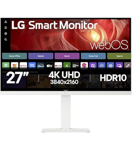 LG 27SR50F-W Smart Monitor 27-Inch FHD (1920x1080) IPS Display