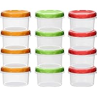 12-pack 8oz/250ml reuseable small plastic freezer storage container jars with screw lid for food kids baby lunch snacks slime