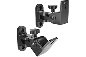 Speaker Wall Mounts, 2 Packs Universal Mounting Bracket for Small Bookshelf Speakers, Vertical 120°, Horizontal 180°Adjustmen