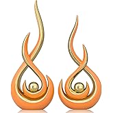 Orange Modern Abstract Art Home Decor Accent,Contemporary Statues Coffee Table Decor for Living Room,Table Centerpieces for Dining Room,Ceramic Sculptures Knick Knacks for TV Stand Show Piece (Orange)