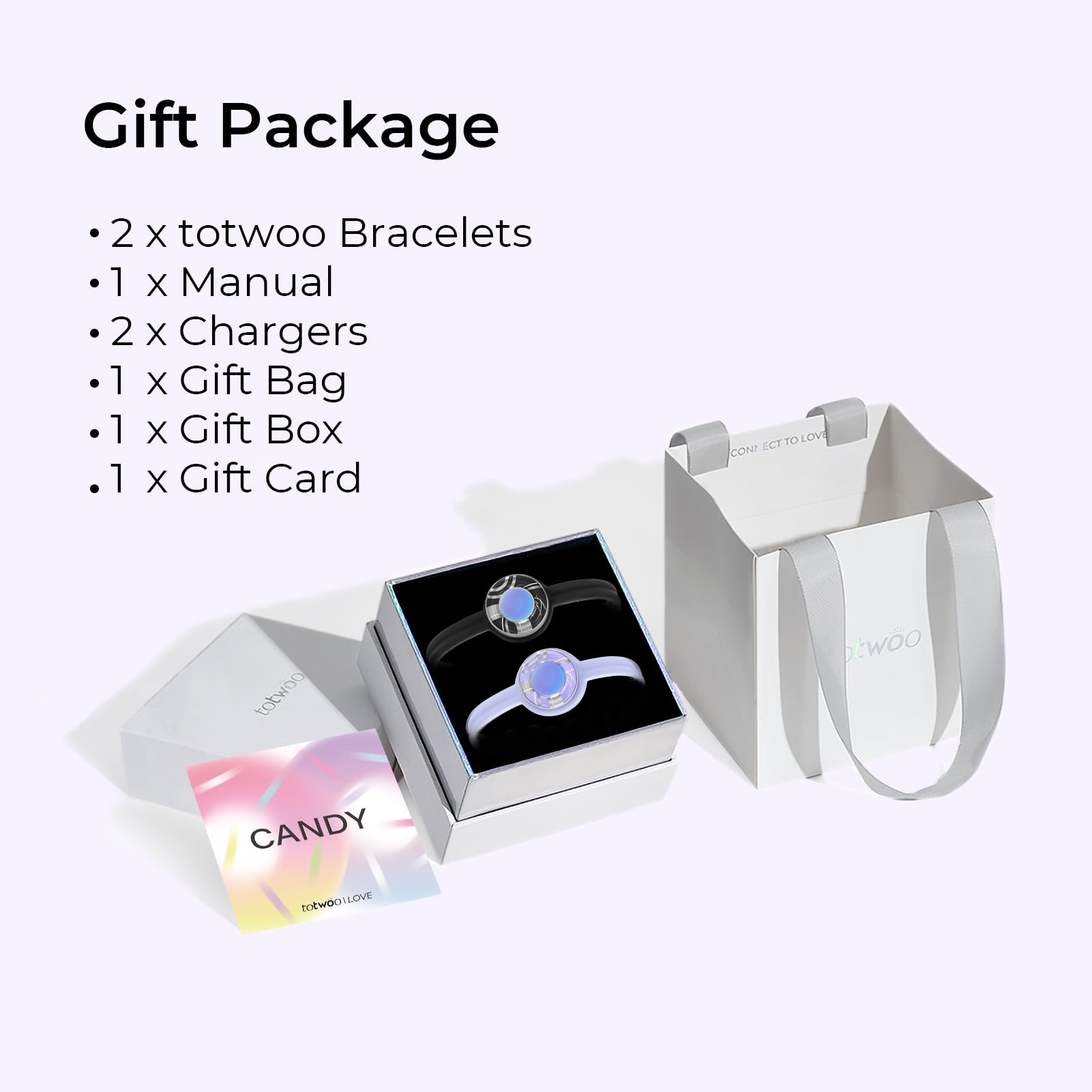 TOTWOO Long Distance Touch Bracelets, Light up & Vibration for Love - Pair of Bracelets Long Distance Relationship Gifts for Girlfriend, Mother-Daughter, Sisters Bluetooth APP Set Up Pairing Jewelry