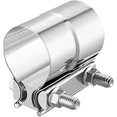 EVIL ENERGY 2'' Exhaust Clamp,Lap Joint Band Clamp Stainless Steel for Pipes,Mufflers,Catalytic Converters (1PCS, 2.0 inch)