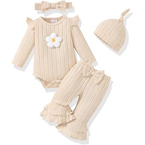 Renotemy Infant Baby Girl Clothes Newborn Outfit Essentials Preemie-12Month | Preemie Newborn Girl Clothes,Snap Button Design