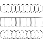 FANMAOUS 60pcs Earring Beading Hoop Rings,3 Shapes Earring Hoop Jewelry Making Hypoallergenic Square Hexagon Cross Earrings Findings Open Bezels for DIY Craft,Earrings Necklace(Silver)