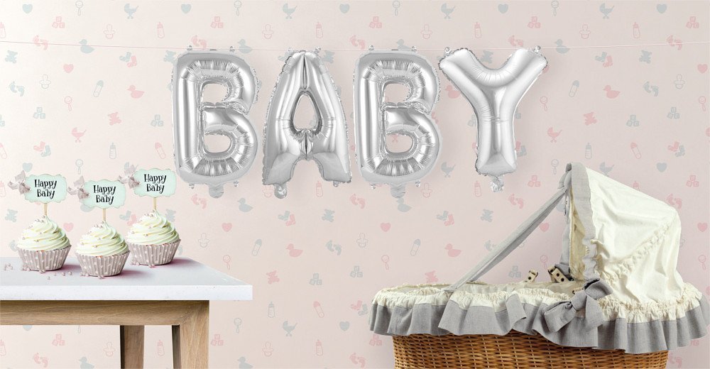 Folat - BABY Foil Balloon Set - 36 cm - Silver — image 1