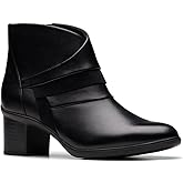 Clarks Women's Shaya Sky Dress Boot, Black Leather, Size 11