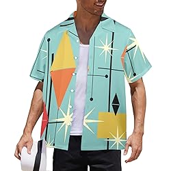 HUGLAZY Retro 50s 60s Shirt Hawaiian Shirts Short
