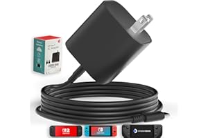 Tinkon 60W Fast Charger Compatible with Nintendo Switch 2/1, Steam Deck & ROG Ally - PD3.0 Foldable Portable AC Adapter with 5FT USB C Cable, Support TV Dock, NS Controller Charger