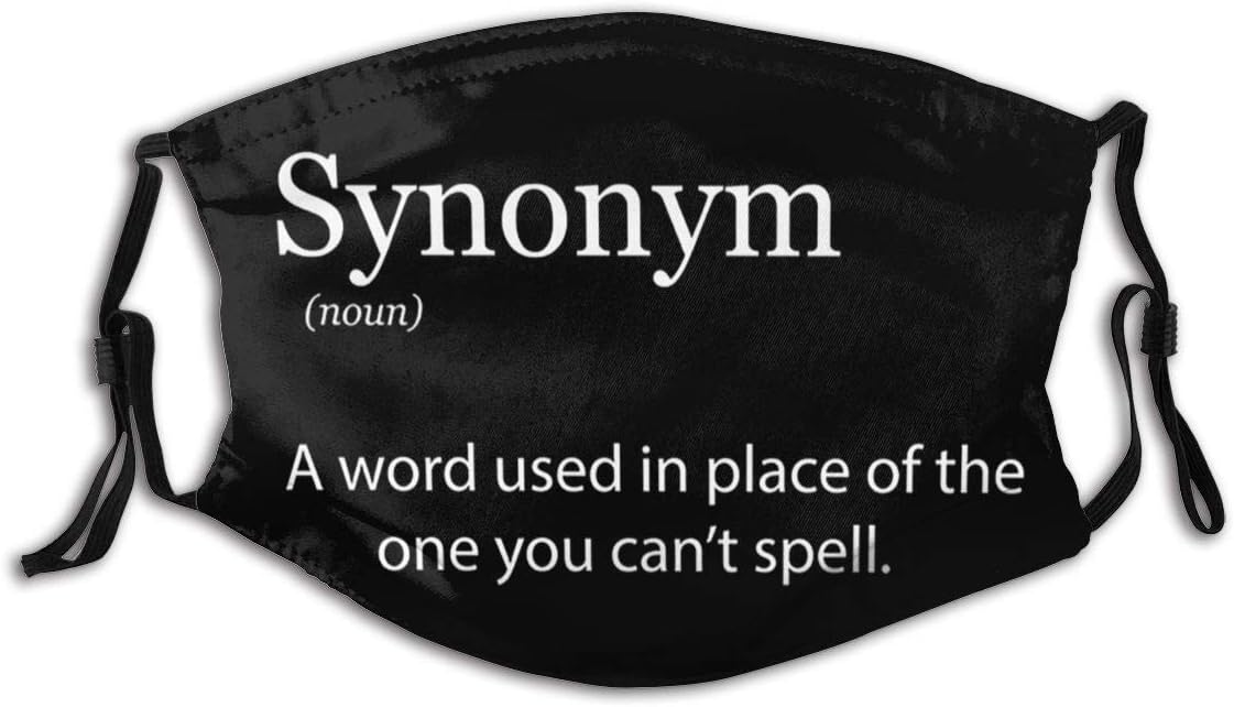 TZDQOAS Mask DustProof Funny Definition of Synonym Reusable Adjustable Sport