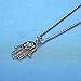LineAve Stainless Steel Hamsa Hand of Fatima Star of David Pendant Necklace, Unisex, 22