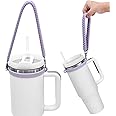 Dazhuocs Water Bottle Handle, Silicone Water Bottle Sling, Carrier, Holder with Strap, Fits Most 8-40oz Bottles Stanley Cup Accessories