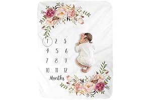 BUTTZO Milestone Blanket/Baby Milestone Blanket Girl Boy/Large Baby Blankets for Girls and Boys Newborn Photography Premium F