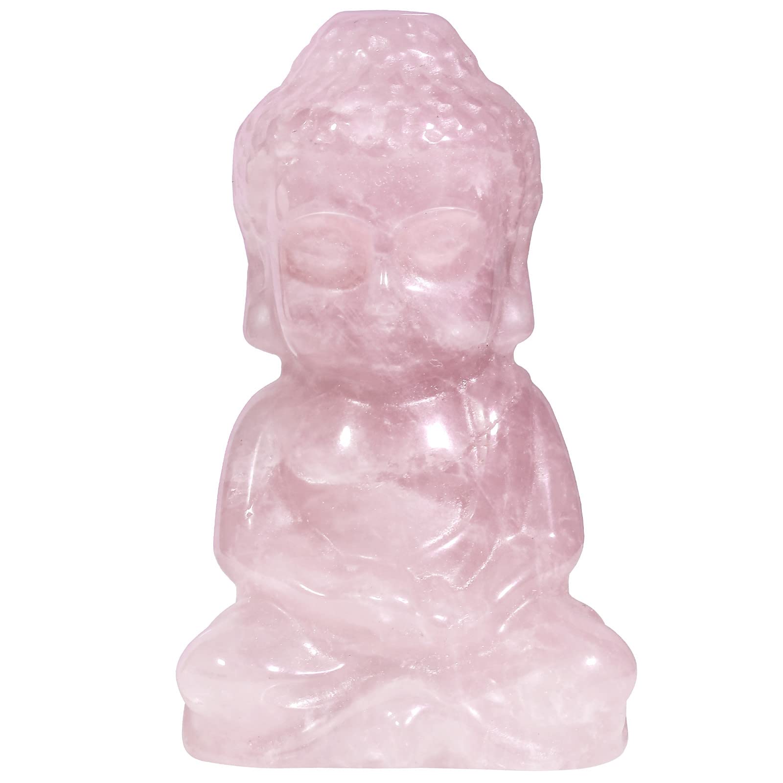 mookaitedecor Rose Quartz Crystal Baby Buddha Statue, Healing Crystals Small Buddhism Gift Buddha Ornament for Home Office Decor Pocket Lucky Charm Stone Good Luck Crystal Feng Shui Decoration