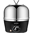Oroton 304 stainless steel inside and outside Rapid Egg Cooker, 9 Egg Capacity Electric Egg Cooker for Hard Boiler Eggs,Poacher Eggs,Scrambled Eggs,Hard Boiled Auto Shut-Off,30 Minutes Timer Settings