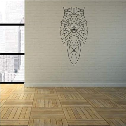 Cmhai Animales Búho Geométrico Arte De La Pared Vinilo Calcomanía Sala