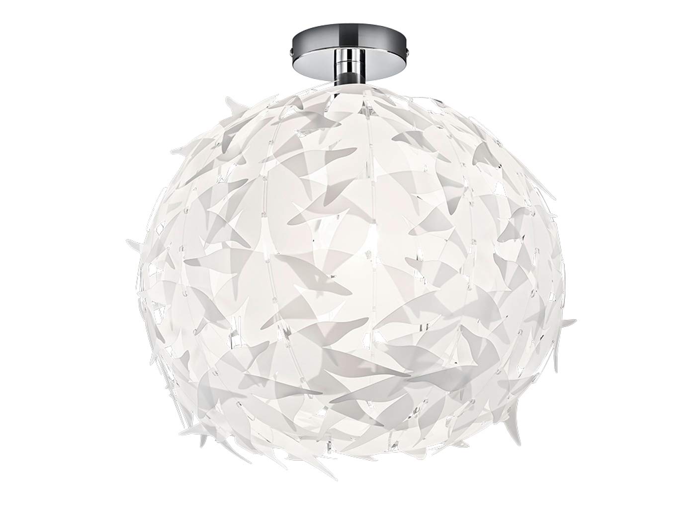 Reality Leuchten R60621001 Neptune A++ to E Ceiling Light, Acrylic, E27, White, 44 x 44 x 43 cm