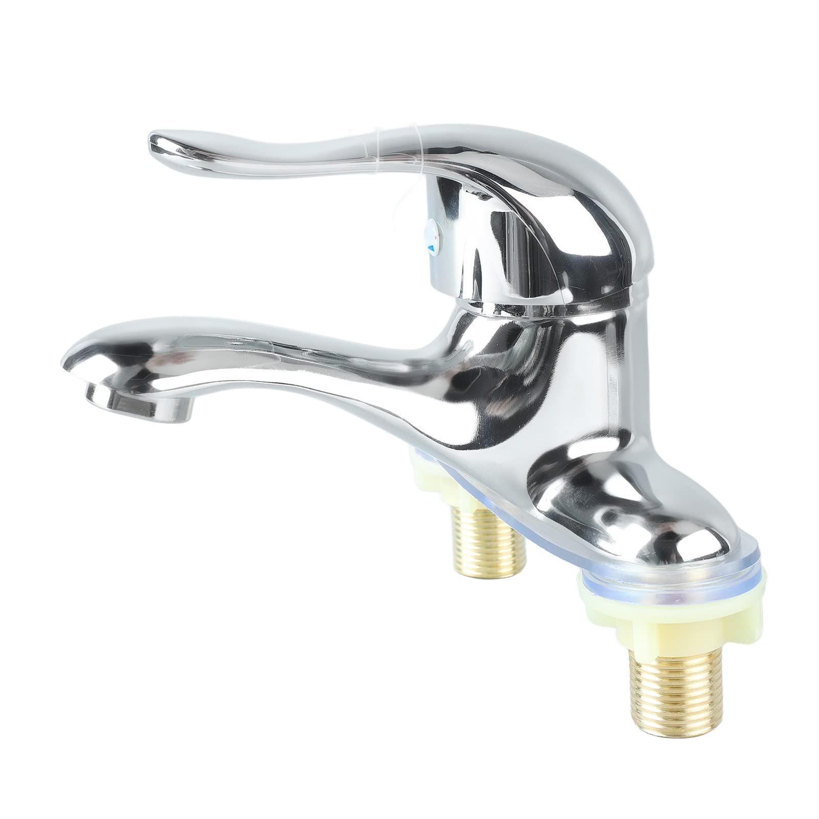Yusat Bathroom Sink Faucet Zinc Alloy 2 Hole Single Handle Hot and Cold Water Mixer Tap for Home Hotel
