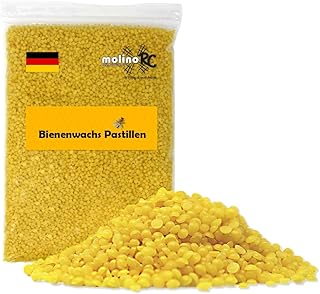 500g 100% Reine Bienenwachs Pastillen 500 Gramm 0,5kg | Perfekt für Kosmetik & Kerzen Bienenwachstücher Herstellung | 100% natur | Biene | deutsche Marke molinoRC®